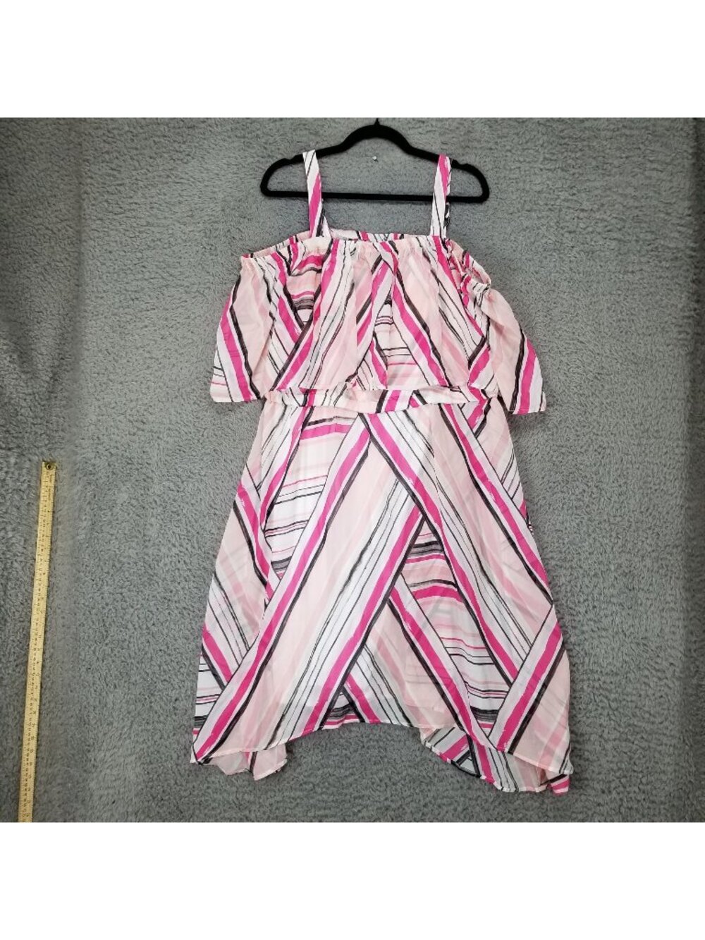 Jessica London Dress Womens 18W Pink Striped Adjustable Strap Summer *NWOT*